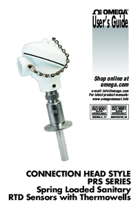 Thumbnail of document Manual - PRS-3 Combination Thermowells Protection Heads & RTD Sanitary